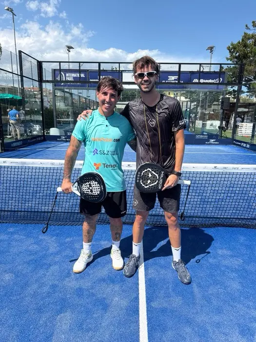 Exequiel Mouriño and partner after an outdoor match in Italy